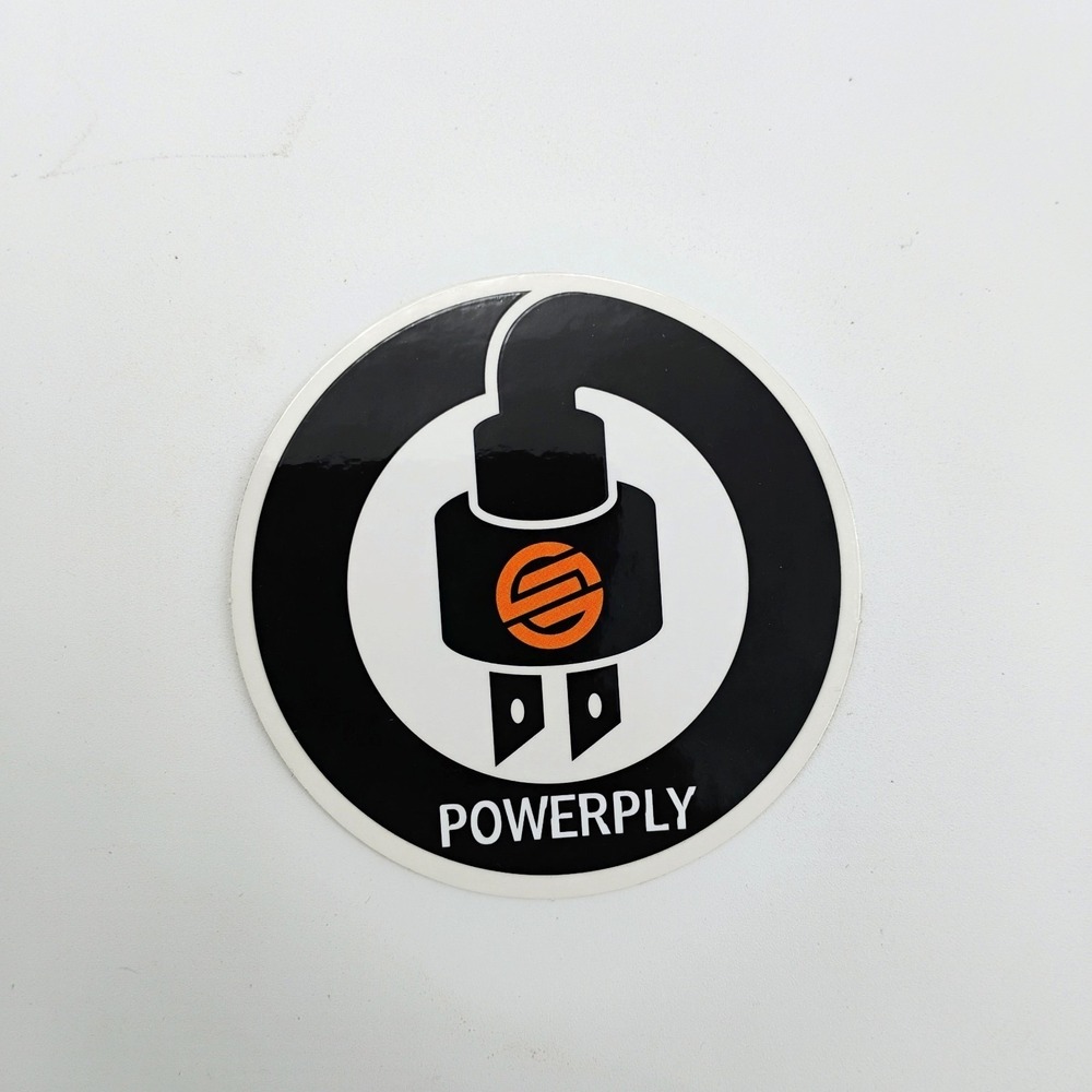 Santa Cruz Skateboards Powerply Sticker 3" Orange Electrical Plug Decal VTG 1990